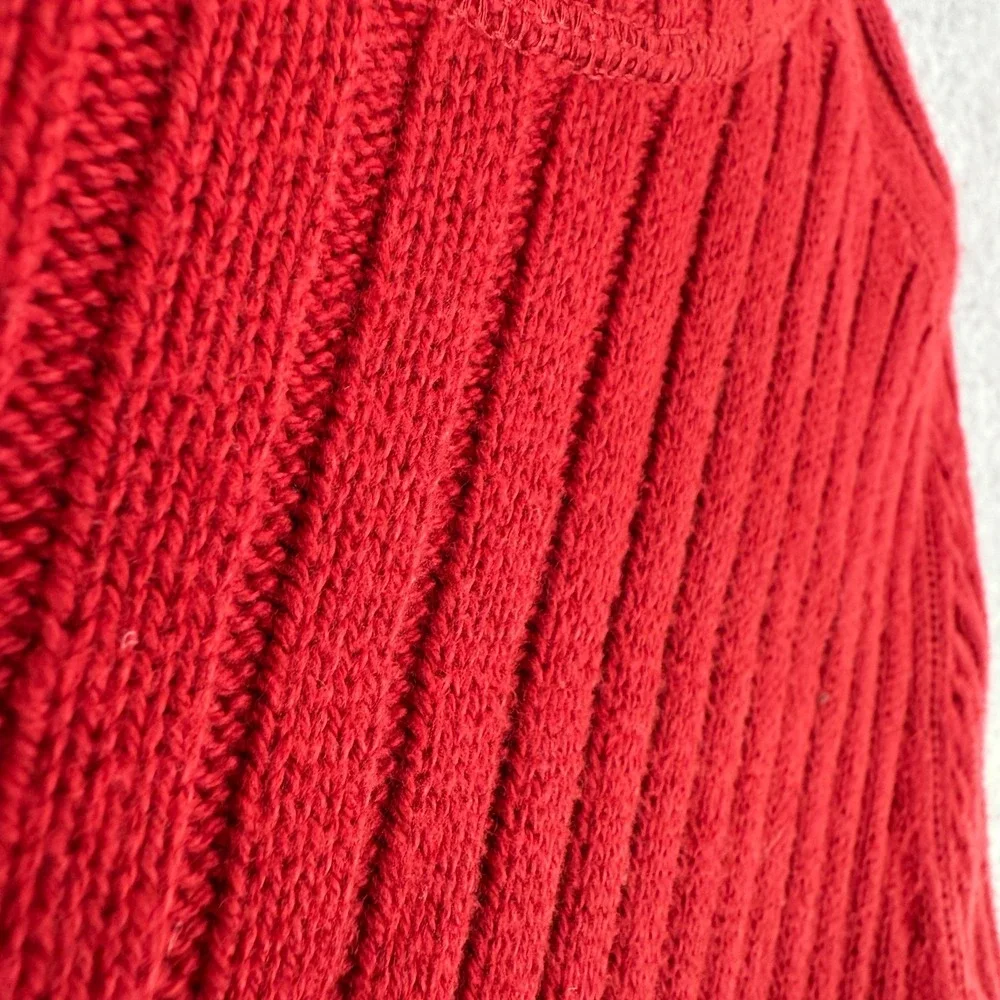 Polo Jeans Company Ralph Lauren Heavyweight Sweater Mens Large Ribbed‎ Knit Red